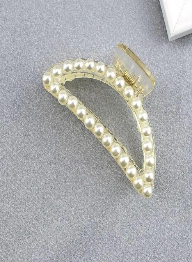 Radhya Accessories Pearl Hair Claws for Women & Girls (Pack of 2) Gloss finish Claw Clutchers Pearl Acrylic Hair Clips for Korean Hair Clips Gift - Image 2