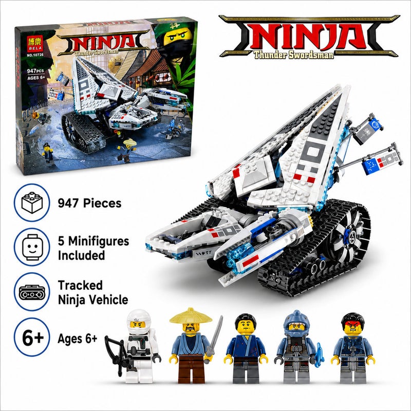 Vehicle Building Block Set, 947 Pieces - White - 10726 - Image 3