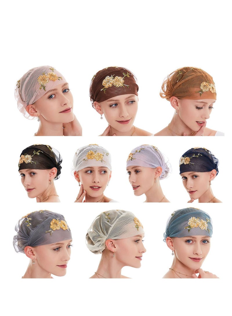 Loquat 10Pcs Elegant Lace Mesh Embroidery Headband Multicolour  - Image 1