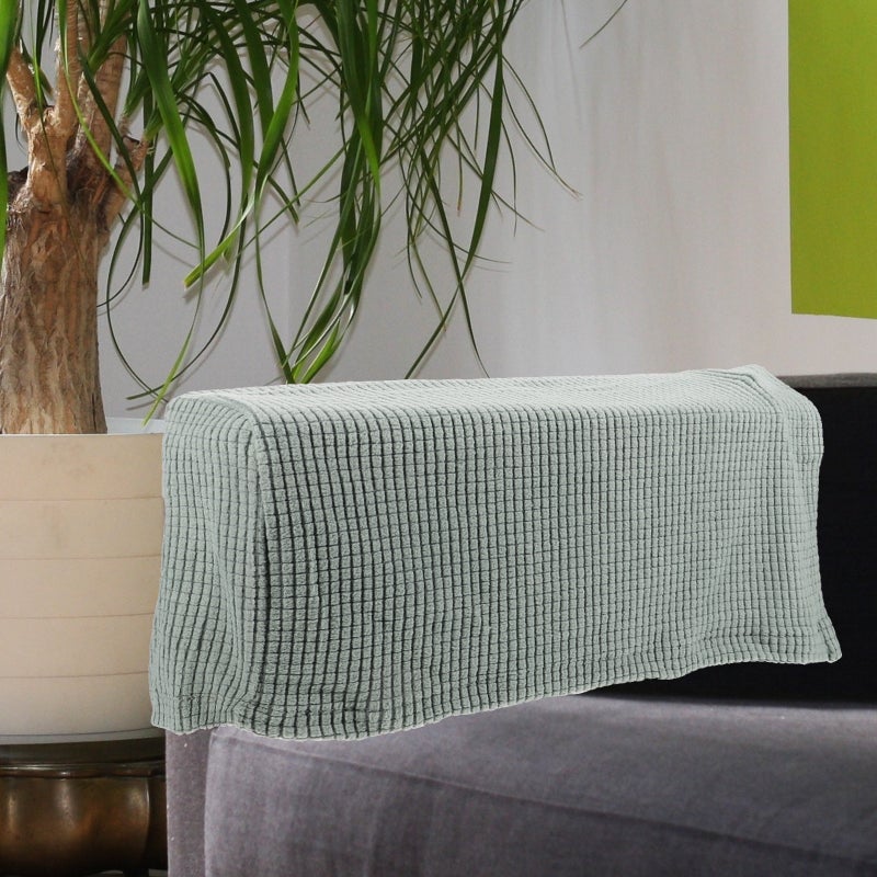 2pcs Universal Elastic Sofa Armrest Cover Simple Sofa Side Towels Protective Cloth For Home Office (Green) - Image 5