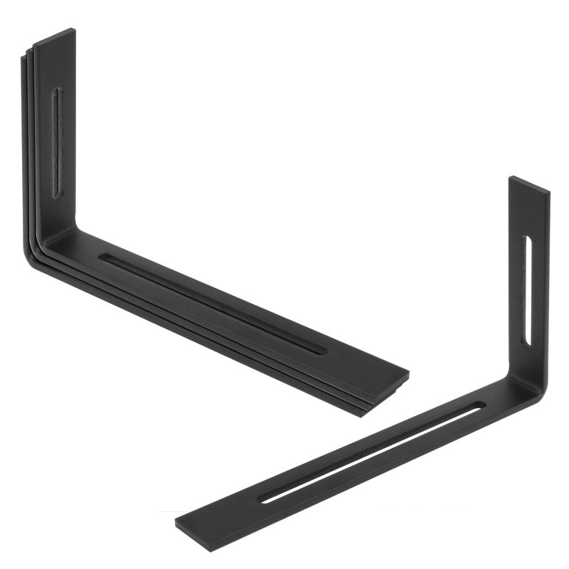 eoere 4 PCS 9-1/2" Black Adjustable L Corner Brace with Slot, Heavy Duty Steel Joint Right Angle Brackets for Fixing Furniture, Thickness 3/16", Max. Load 180 LB - Image 4
