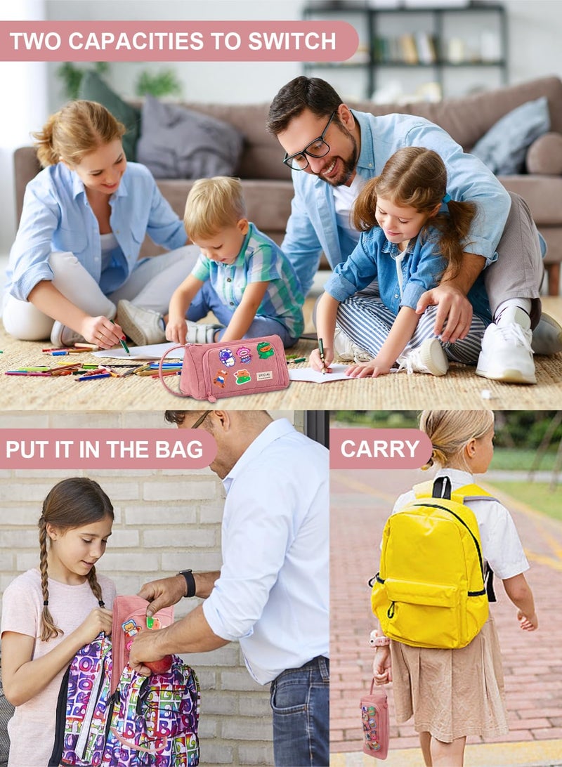 عام حافظة أقلام كبيرة السعة من القماش، حقيبة بسيطة للأقلام والعلامات، مناسبة لطلاب المدارس الإعدادية والثانوية والمكاتب والجامعات. - Image 4