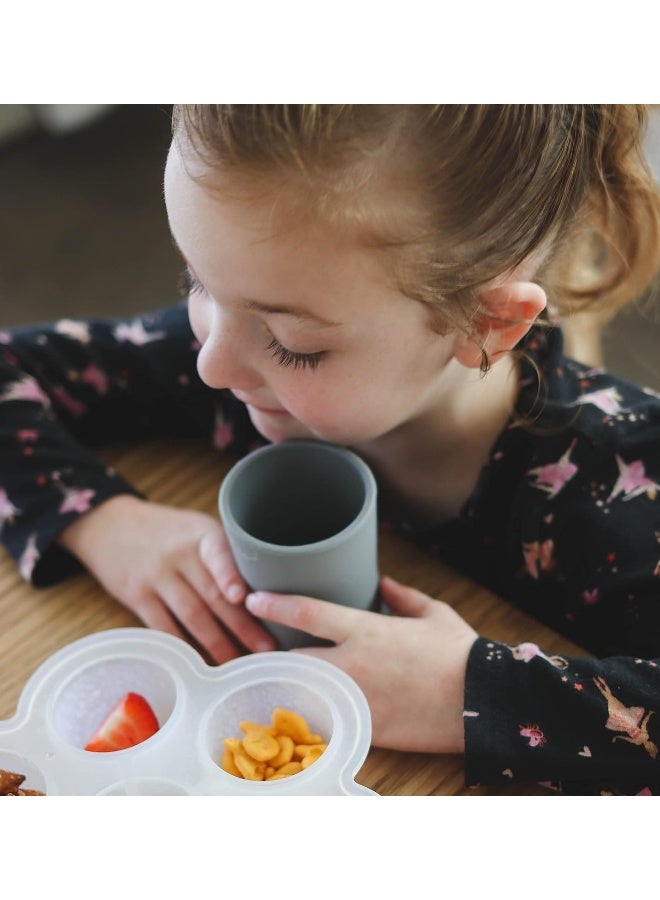 otterlove Silicone Baby & Toddler Training Cup - Pediatric OT Approved - 100% Platinum Pure LFGB Silicone - Unbreakable - Plastic Free - Tiny Cup Perfect for Baby Led Weaning (2 Pack - Blue + Smoke) - Image 4