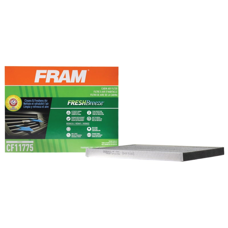 فلتر هواء المقصورة FRAM Fresh Breeze مع صودا الخبز Arm & Hammer CF11775 لمركبات فورد