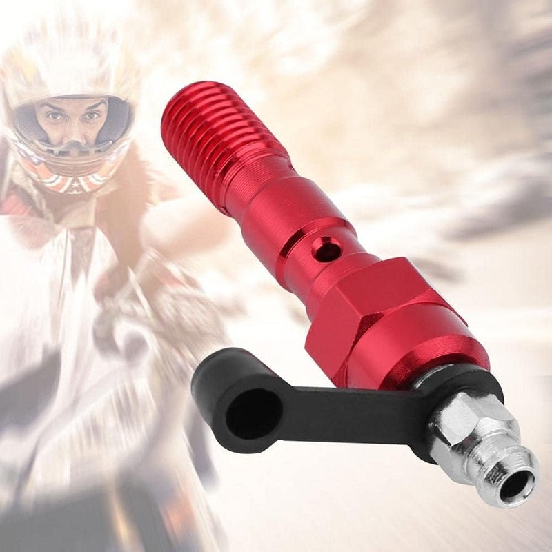 Aramox Banjo Bolt, Motorcycle M10 x 1.25mm Brake Cylinder Caliper Screw Banjo Bolt Bleed Valve Nipple Washers Dust Universal (Red) - Image 3