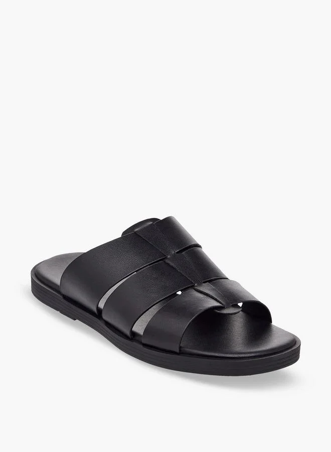 Duchini Men Slip-On Leather Comfort Sandals