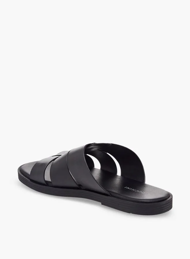 Duchini BLACK Men Slip-On Leather Comfort Sandals for Men | Best Price UAE