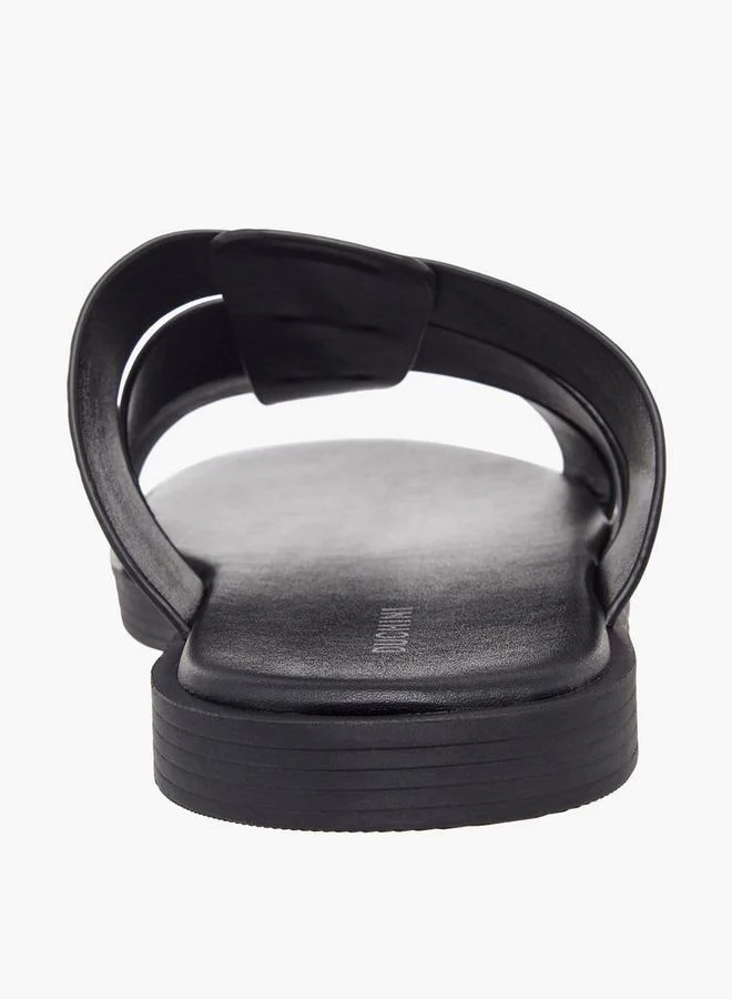 Duchini BLACK Men Slip-On Leather Comfort Sandals for Men | Best Price UAE