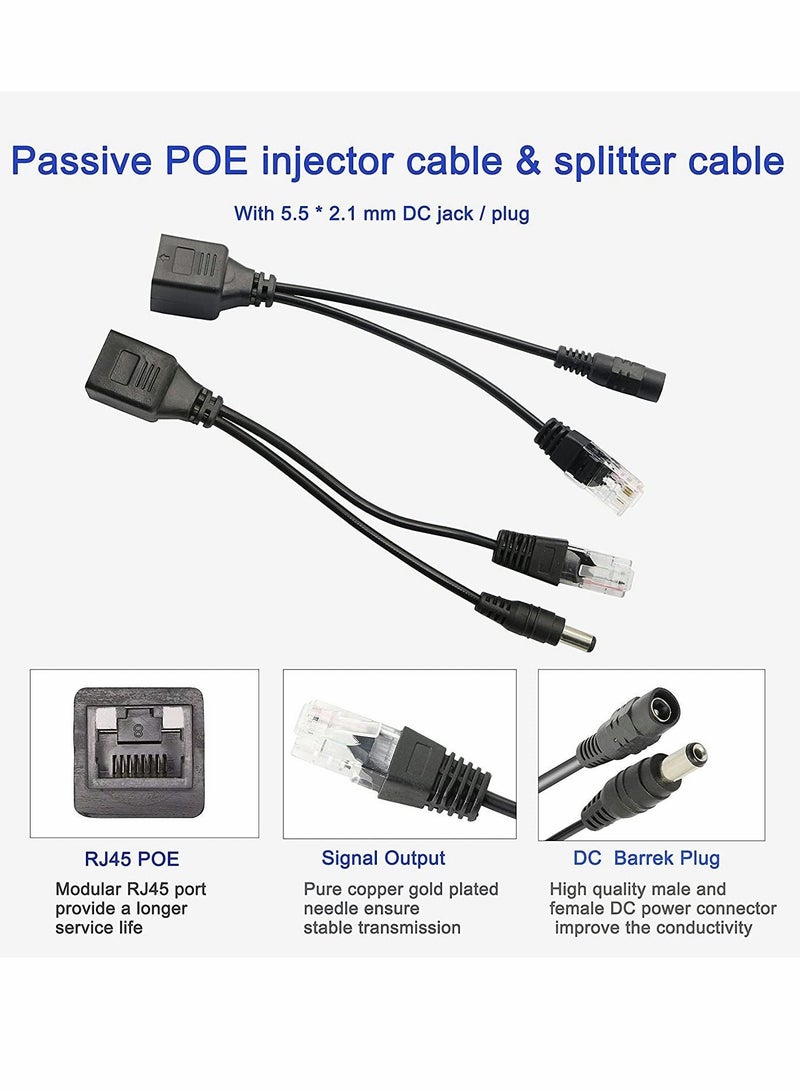 Y&D Passive POE Adapter Cable,2Pair Injector, and Splitter Kit with 5.5x2.1mm DC Connector for WLAN, Routers, Switches, Internet Telephony, IP Cameras - Image 3