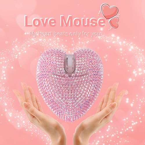 elec Space Wireless Bluetooth Mouse, Rechargeable Silent and Stylish Heart-Shaped Mouse for Laptop, PC - 10m Range (Pink) - Image 2