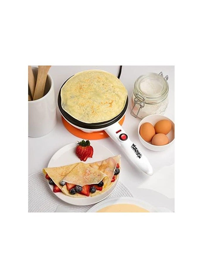 دي اس بي صانع الكريب والفطائر وبان كيك والخبز الكهربائي من دي اس بي - 650 وات  موديل KC3016 السطح الأملس غير اللاصق باللون الأبيض - Image 3