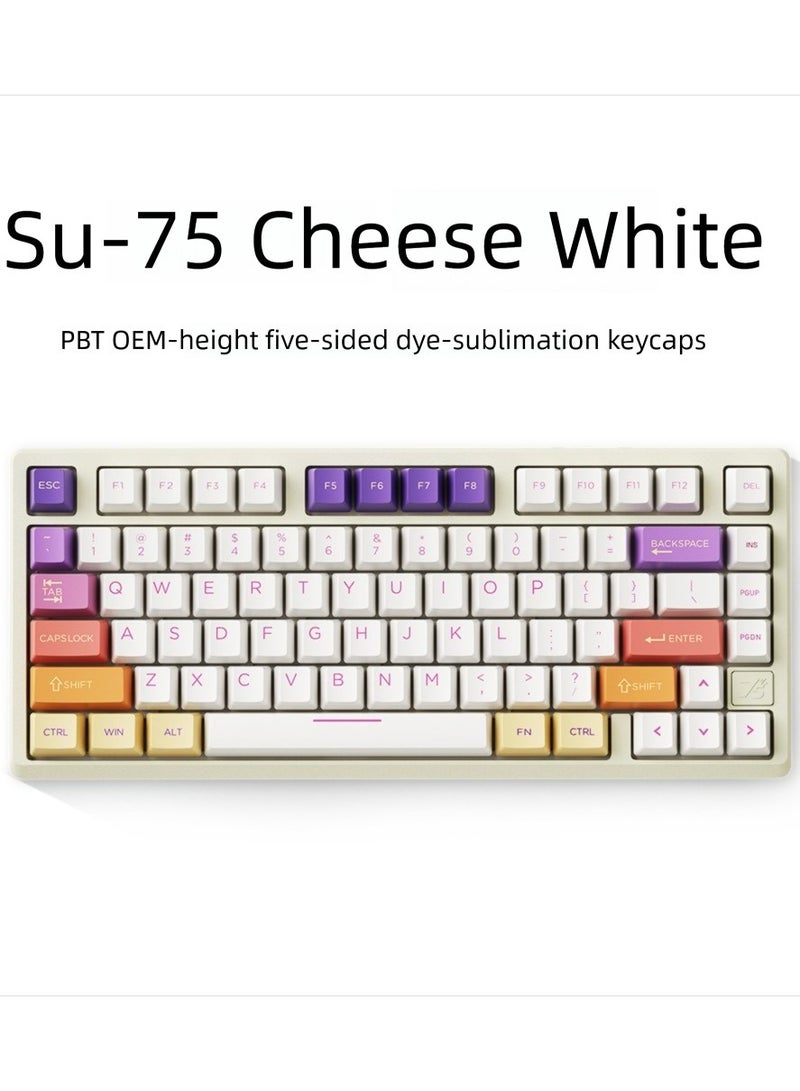 ZIDLI SU-75 Mechanical Keyboard - CNC Aluminum Block (Alu Block), Triple Mode (Wired/2.4G/Bluetooth), Gasket Structure for Tactile Feedback, 75% Hot-Swap PBT Keycaps with KTT Switches, 16M RGB, 6000mAh Battery - Image 1