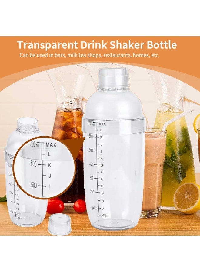 ديوتي طقم شاكر كوكتيل شفاف سعة 700 مل مع ميزان قياس، زجاجتان مانعتان للتسرب، مناسبتان للكوكتيلات والعصائر والقهوة المثلجة والشاي بالحليب. - Image 3