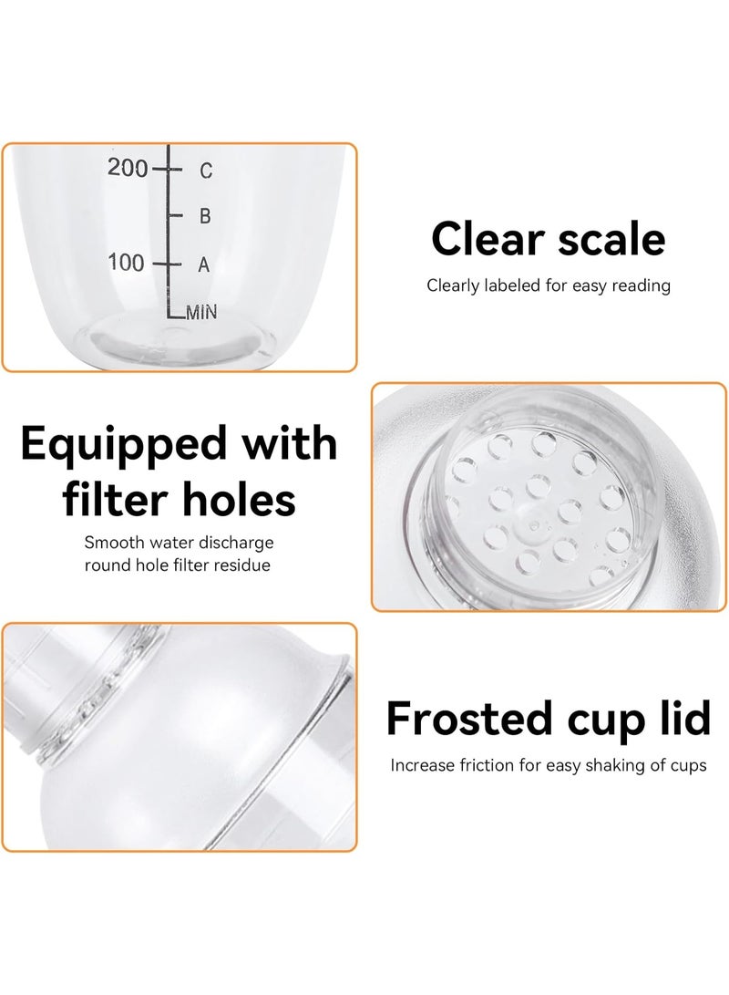 ديوتي طقم شاكر كوكتيل شفاف سعة 700 مل مع ميزان قياس، زجاجتان مانعتان للتسرب، مناسبتان للكوكتيلات والعصائر والقهوة المثلجة والشاي بالحليب. - Image 2