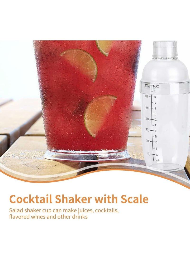 ديوتي طقم شاكر كوكتيل شفاف سعة 700 مل مع ميزان قياس، زجاجتان مانعتان للتسرب، مناسبتان للكوكتيلات والعصائر والقهوة المثلجة والشاي بالحليب. - Image 5