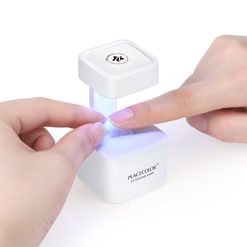 PEACECOLOR Mini U V Light for Gel Nails U V Nail Lamp Nail Dryer 2 Timer Modes Fast Curing LED Nail Lamp for Gel Nail Polish Home Salon DIY Gifts for Women - Image 1