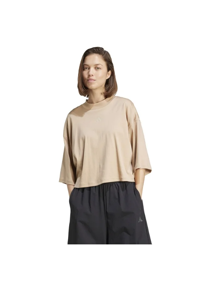 Adidas Adidas W Ce Q2 Tee Brown T-Shirt (Short Sleeve) T-Shirts For Women
