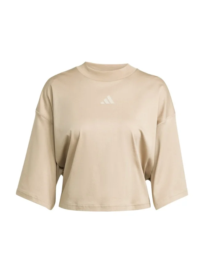 Adidas Adidas W Ce Q2 Tee Brown T-Shirt (Short Sleeve) T-Shirts For Women