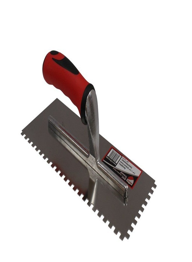 RTC 1/4" x 1/4" Square Notch Stainless Steel Tile Trowel - Image 1