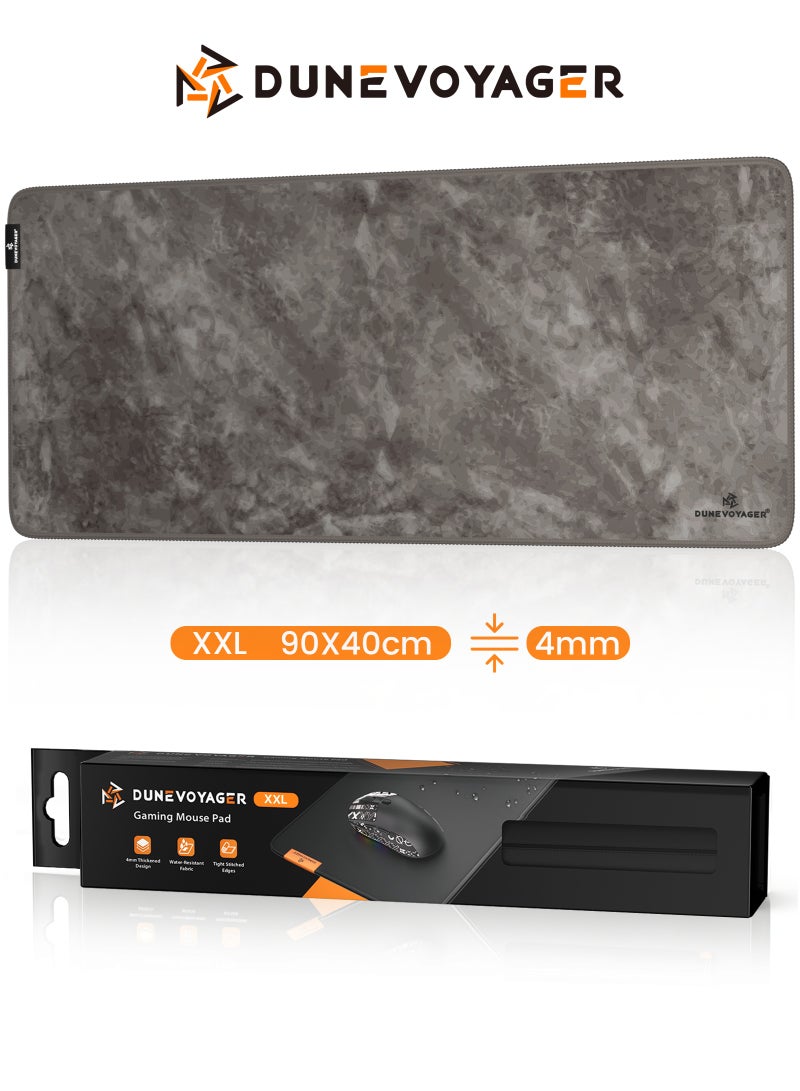 مسافر الكثبان DuneVoyager M5 Relief Grey ماوس باد للألعاب XXL ‎900×400×4‎ مم – مقاوم للماء، ماوس باد كبير وممتد، قاعدة مطاطية مانعة للانزلاق، تحكم سلس وثابت، مع علبة هدايا - Image 1