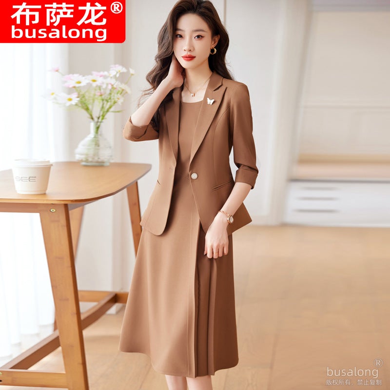 Bucason Women'S Mid-Sleeve Professional Suit Dress Formal Suit Interview Sales Work Clothes 966 - Image 3