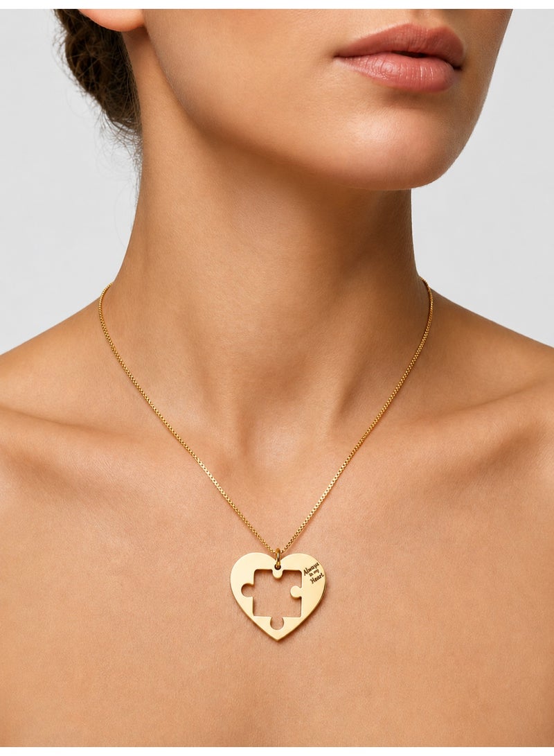 Ringfinity Matching Couple Necklace Set - Interlocking Heart Puzzle Pendants - Hypoallergenic 304L Stainless Steel Jewelry - Valentine’s Day Gift for Couples in Red Gift Box - Image 5