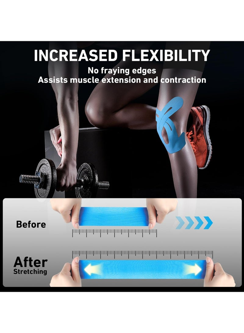 Cuken 10 Count Kinesiology Tape for Knees, Pre-Cut Waterproof KTquick Original Cotton Knee Tape, Flexible & Durable Sports Tape for Support & Comfort During Workouts (Blue)  - Image 4