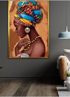 Generic Colorful Tribal Woman Canvas, Bohemian Wall Art, Ethnic Art Print, Native American Inspired, Vibrant Home Decor  - Image 1