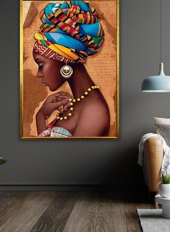 Colorful Tribal Woman Canvas, Bohemian Wall Art, Ethnic Art Print, Native American Inspired, Vibrant Home Decor