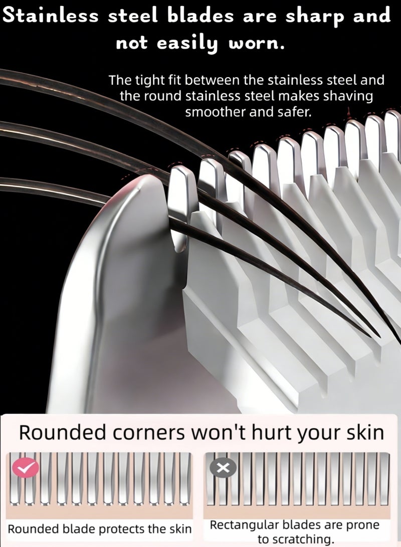 كرونايتي ماكينة حلاقة نسائية لإزالة الشعر من الجسم والوجه والمناطق الحساسة، مكينه حلاقه مناطق حساسه نساء وجهاز ازالة الشعر للنساء، اله ازاله الشعر للوجه والجسم مقاومة للماء، مكينة حلاقة نسائية متعددة الاستخدامات مع شحن USB، هدية مثالية للعناية الشخصية والجمال (ذهب وردي) - Image 5