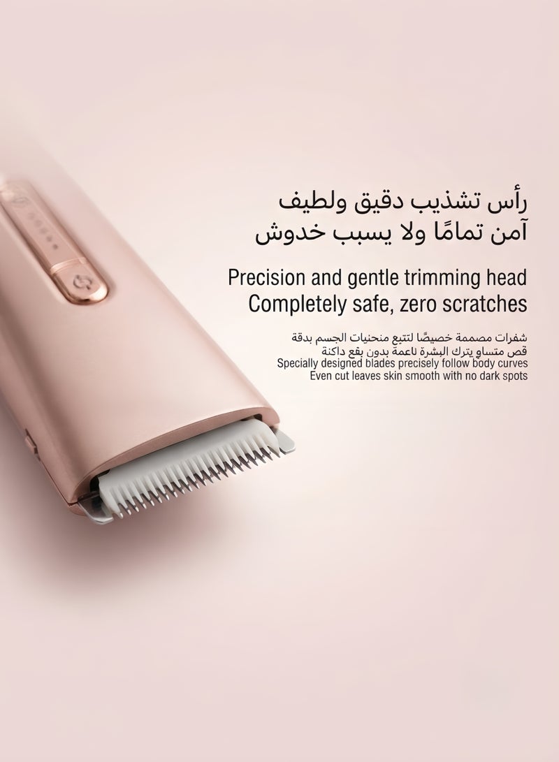 Crownity Waterproof Electric Shaver for Women 2-in-1 Bikini & Face Hair Remover – Dual-Head IPX7 Wet & Dry Bikini Trimmer, Pubic Hair Shaver & Facial Epilator for Legs, Arms, Underarms & Private Parts – Rose Gold - Image 5