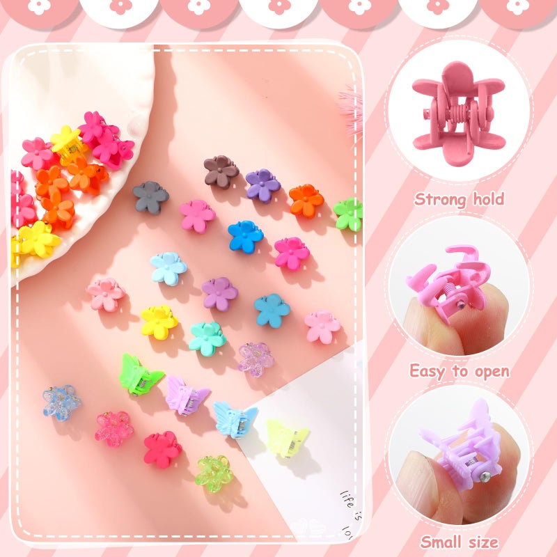 ProSuites 112 Pcs Baby Hair Clips - 28 Color Mini Flower and Butterfly Clips for Girls, Toddlers - Small Claw Clips With Organizer Box - Cute Hair Accessories - Image 4