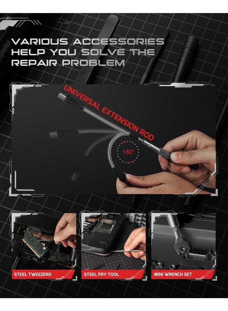 128-in-1 Precision Mechanical Tool Kit, Screwdriver Set, Mini Screwdriver Set, Magnetic Precision Kit for iPhone, Laptop, Camera, and Computer Repair - Image 5