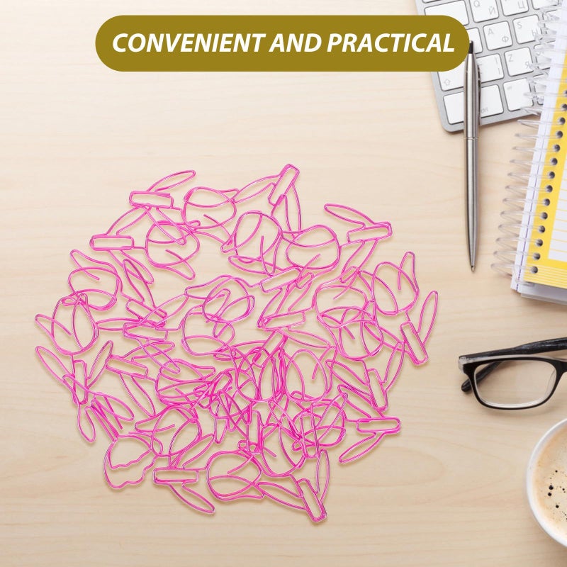 20pcs Pink Tulip Shaped Metal Paper Clips for Office School Home Document Organization - Image 4