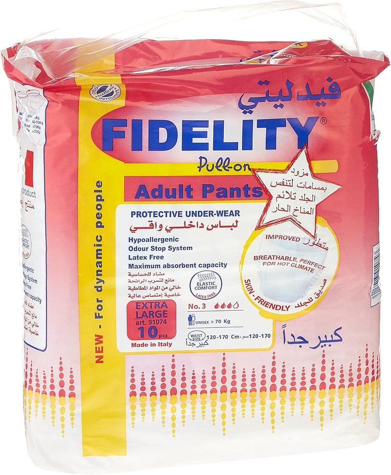Fidelity Adult Pull On Pants Extra Large 10 Units - Image 1