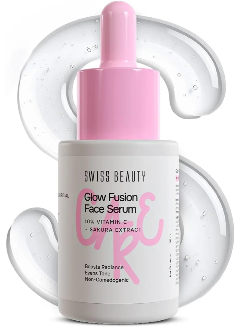 Swiss Beauty Swiss Beauty Care Glow Fusion Face Serum | Bright & Glowy | 10% Vitamin C & Sakura Extract | Non-Sticky | 30ml