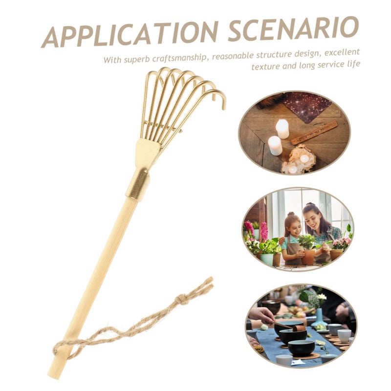 5Pcs Miniature Iron Rakes Small Garden Tools for Potting Ash Raking Lightweight - Image 4