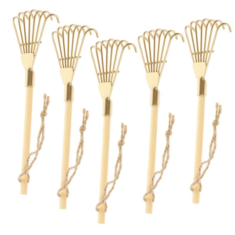 5Pcs Miniature Iron Rakes Small Garden Tools for Potting Ash Raking Lightweight - Image 2