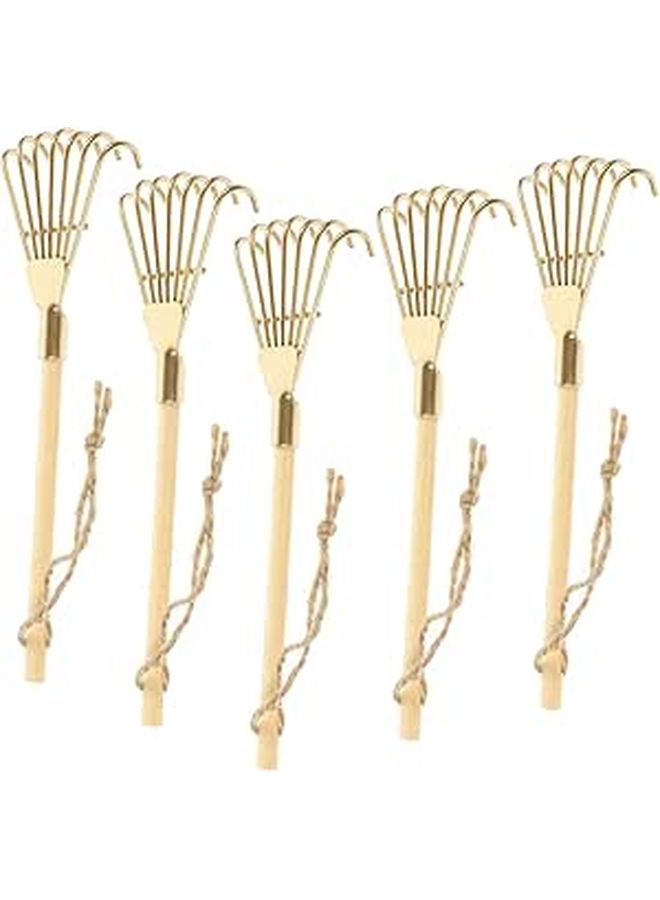 5Pcs Miniature Iron Rakes Small Garden Tools for Potting Ash Raking Lightweight - Image 1