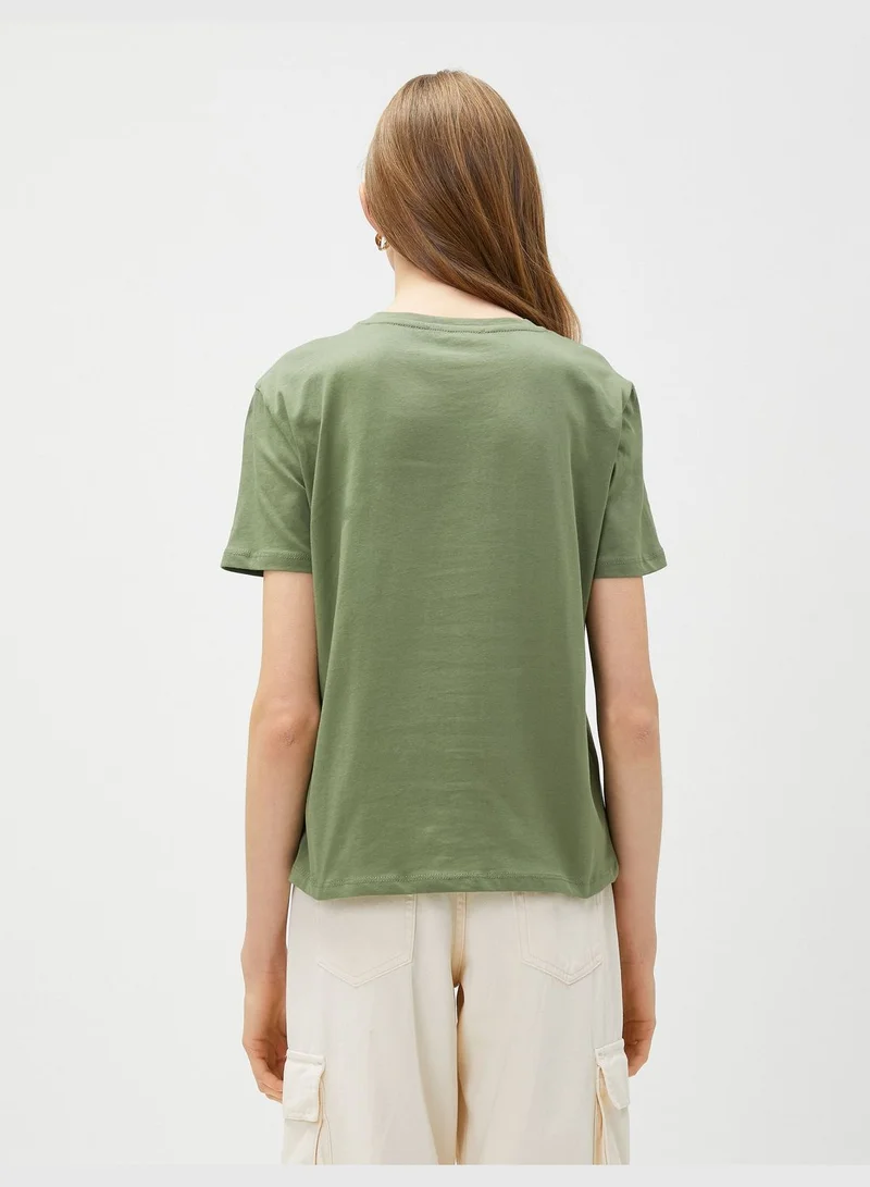 كوتون Cotton Shiny Printed T-Shirt