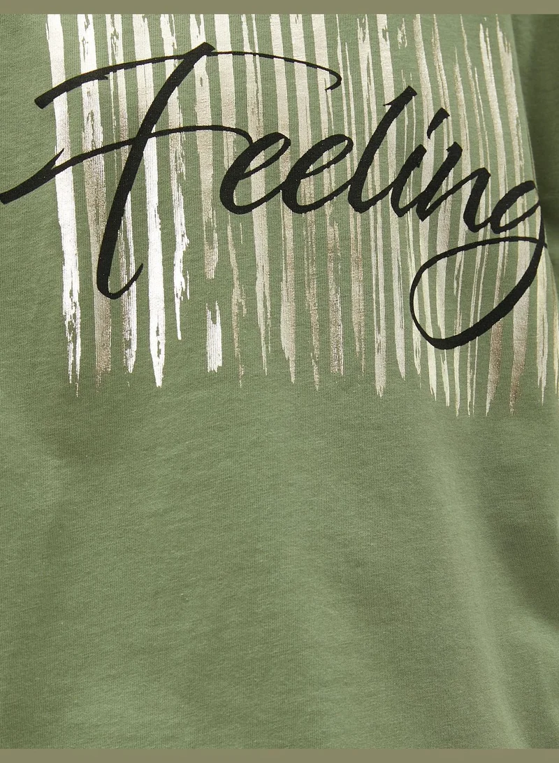 كوتون Cotton Shiny Printed T-Shirt