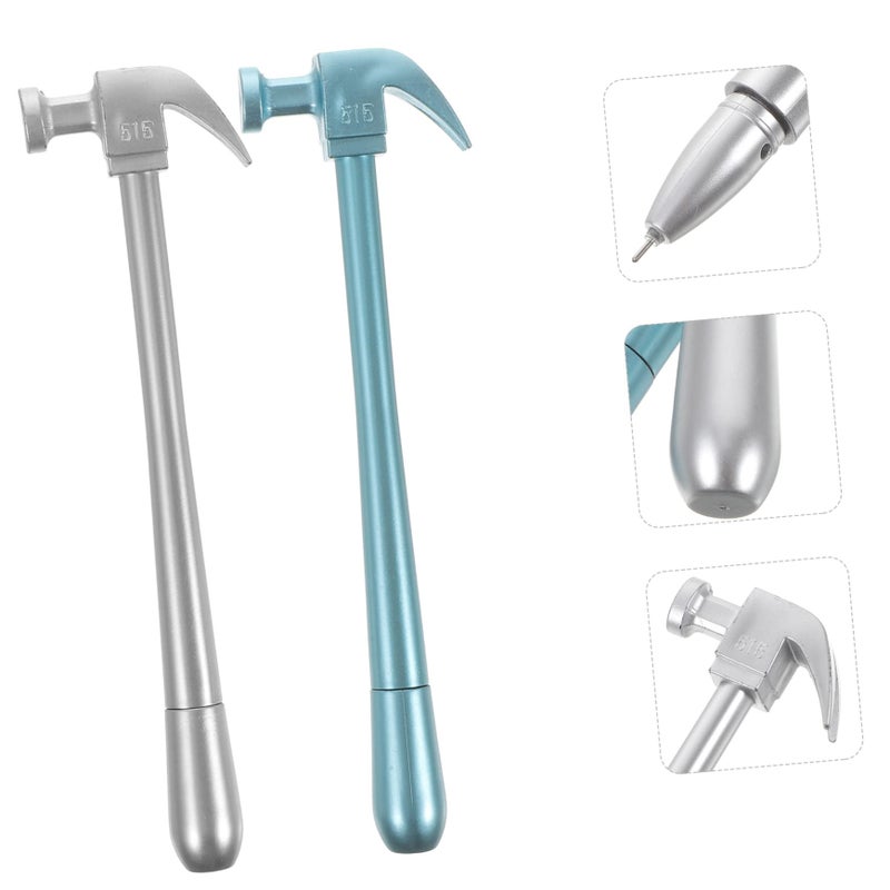12Pcs Hammer Shaped Gel Ink Pens Medium Black Blue Silver Ergonomic Grip Bulk Pack - Image 5