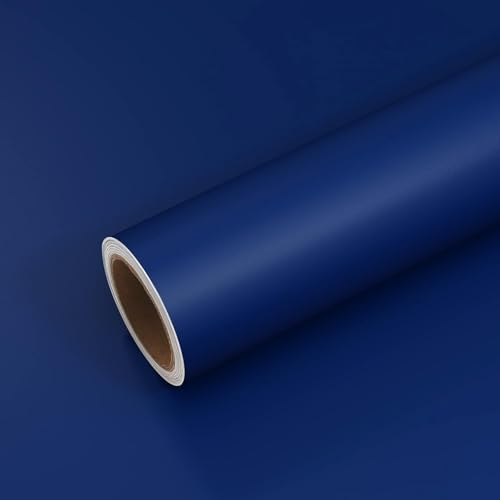 Cosmos Star Self Adhesive Vinyl Wallpaper Waterproof Decorative Self Adhesive Vinyl Wallpaper for Kitchen Cabinet Furniture Counter top (24 x 50 inch, Navy Blue Matte Wallpaper) - Image 1