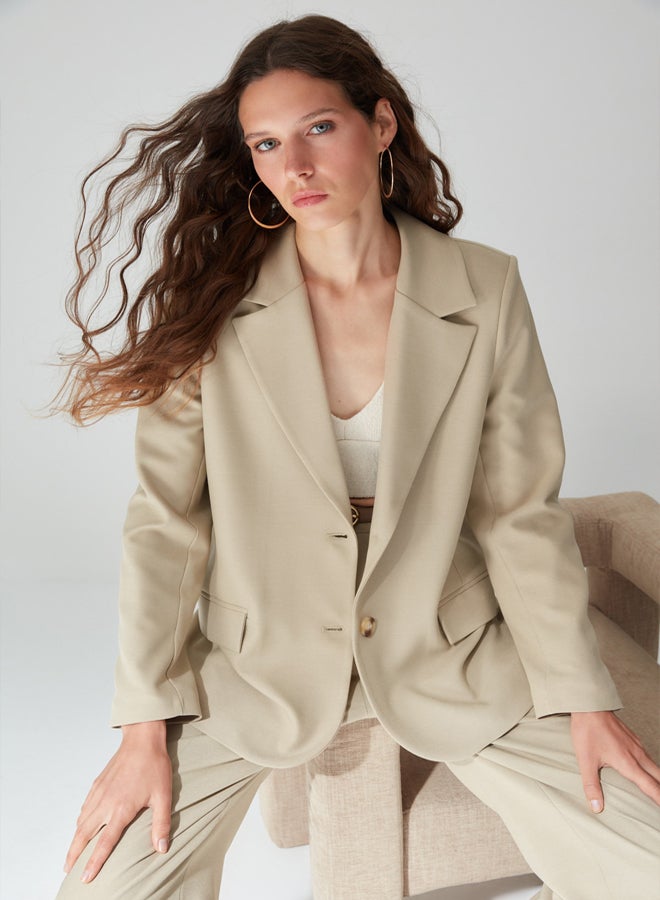 trendyol Limited Edition Mink Regular Lined Woven Blazer Jacket - Image 2