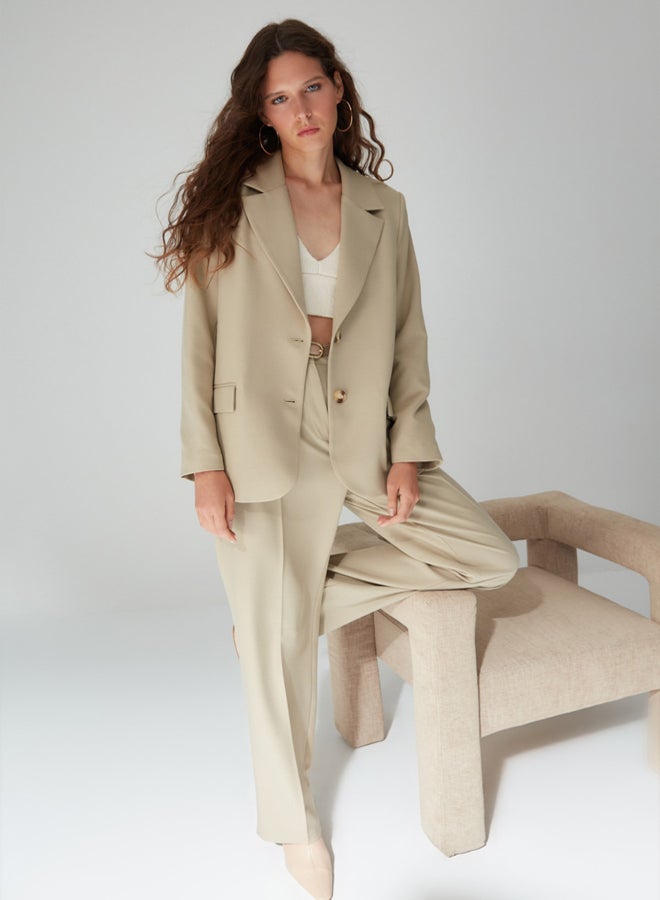 trendyol Limited Edition Mink Regular Lined Woven Blazer Jacket - Image 1