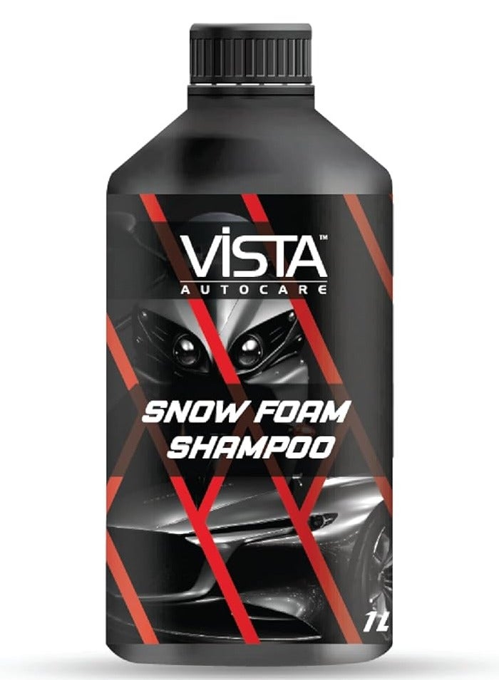 Vista Vista Auto Care Snow Foam Shampoo 1L(1000ml) - pH Balance Formula For Car Bike and All Automotive High Snow Foam Shampoo Paint Safe and Removes Tough Dirt Clean Protect Shine All Purpose Shampoo - Image 1