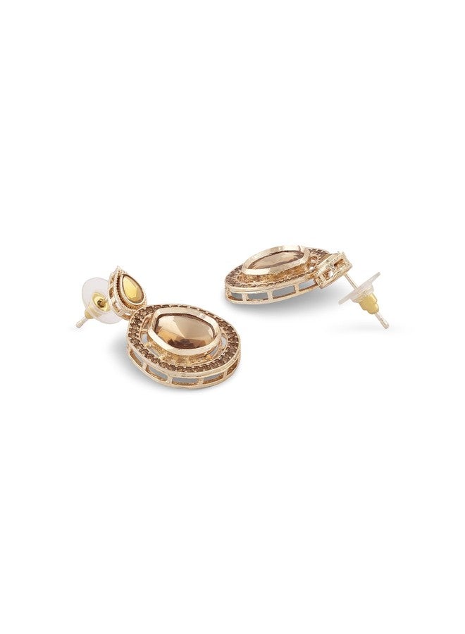 Zaveri Pearls طقم عقد وأقراط وخاتم من اللؤلؤ زافيري مطلي بالذهب، مرصع بالكوندان والألماس النمساوي، للنساء - ZPFK16627 - Image 5
