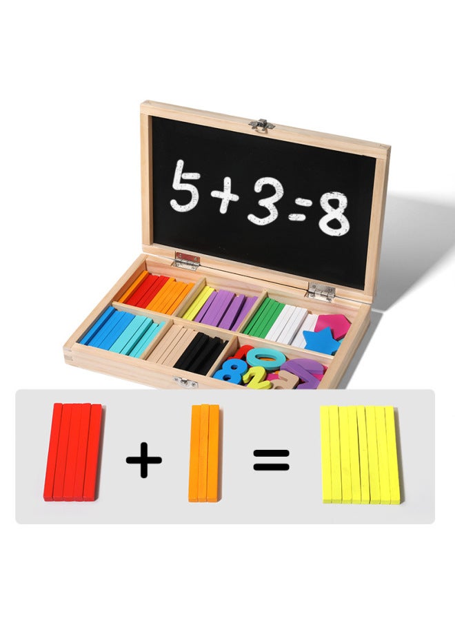 Wooden Marubeni Children's Wooden Magnetic Counting Sketchboard Digital Learning Multifunctional Teaching Aware Box Desktop Game Toy-Color:Early Education Teaching Aids Box - Image 4
