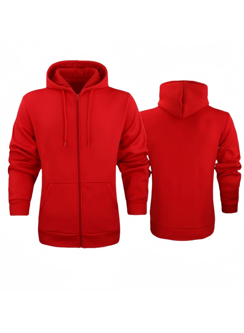 KUYING Hooded Zipper Slim Fit Hoodie Sweatshirt  - Image 1