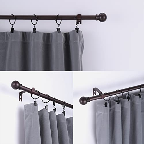 Thestoa Brown Curtain Rods for Windows 48 to 84-92 Inch, Stainless Steel Long Curtain Rods for Bedroom, Living Room, Kitchen, Farmhouse, Outdoor Brown - Image 2